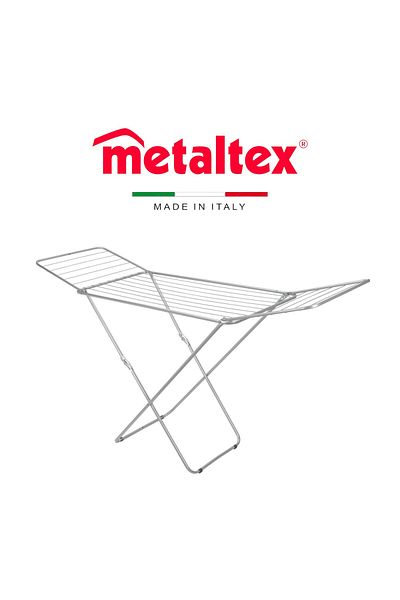 Metaltex مجفف الملابس Vulcano 18m – رف تجفيف قابل للطي ومتين