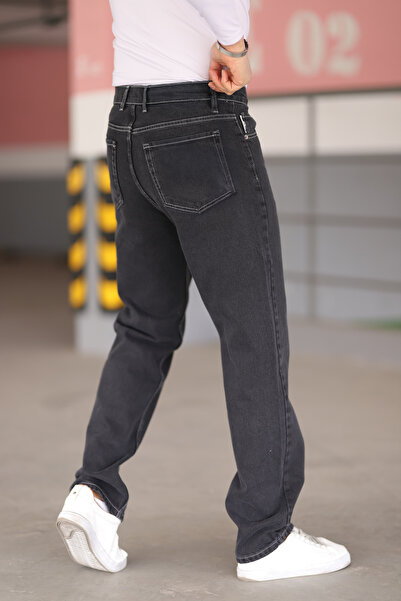 KHAYN ERKEK DENİM KUMAŞ BEYAZ DİKİŞLİ BAGGY LİKRALI KOT PANTALON K2039DP