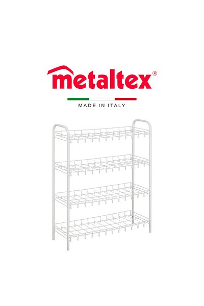 Metaltex 4-Tier Shoe Rack – Sturdy & Space-Saving Shoe Organizer