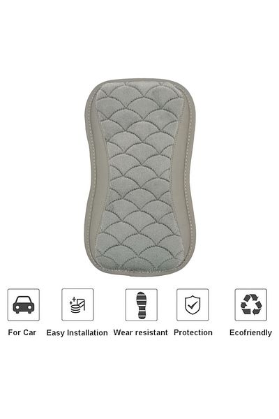 Generic Premium Car Armrest Cushion Pad, Soft & Comfortable Handrail Pad, Grey, 1Pc