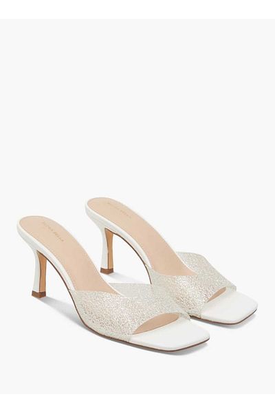 Flora Bella by Shoexpress Flora Bella Textured Slip-On Sandals with Stiletto Heels