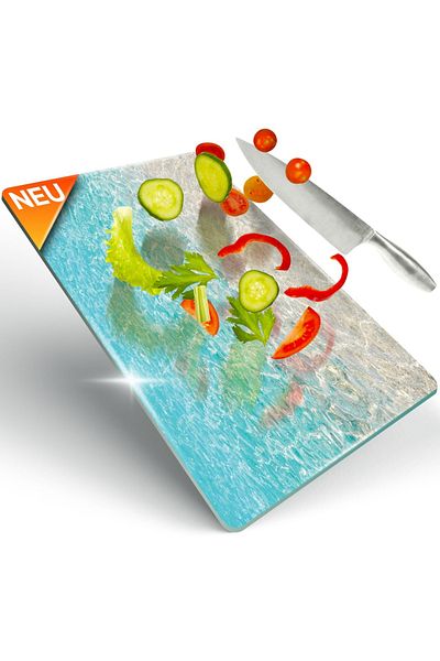 Decovetro Schneidebrett Glas |40x30cm | Glasschneidebrett | Leicht zu reinigen