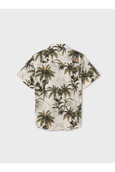 MAYORAL Πουκάμισο με στάμπα για αγόρια σε κρεμ πράσινο