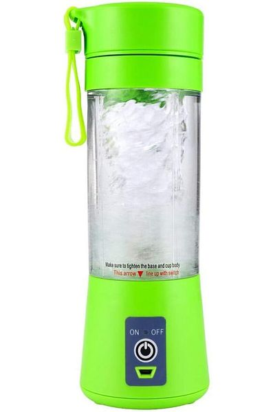AKDC Personal USB Juicer Cup | Portable Blender |380ml Rechargeable Mixer with 3D Six Blades (Green)