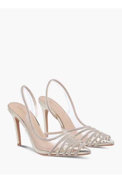 Flora Bella by Shoexpress Flora Bella Embellished Slingback Pointed Toe Shoes with Stiletto Heels