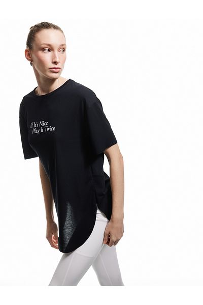 Koton Modal Fabric Crew Neck Short Sleeve Printed Sports T-Shirt