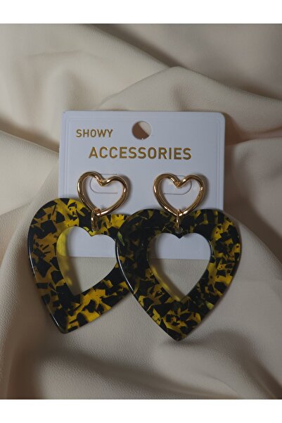 Avcıoğlu Aksesuar أقراط نسائية على شكل قلب أقراط مطلية بالذهب على شكل قلب معد...