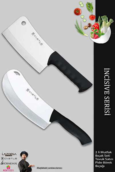 CASTLE KITCHEN İncisive Serisi Mutfak Bıçak Seti Et Tavuk Satırı Börek Pizza ...