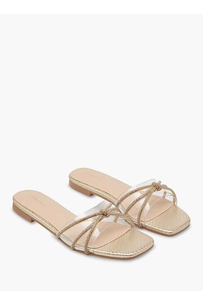 Flora Bella by Shoexpress Flora Bella Embellished Slip-On Sandals