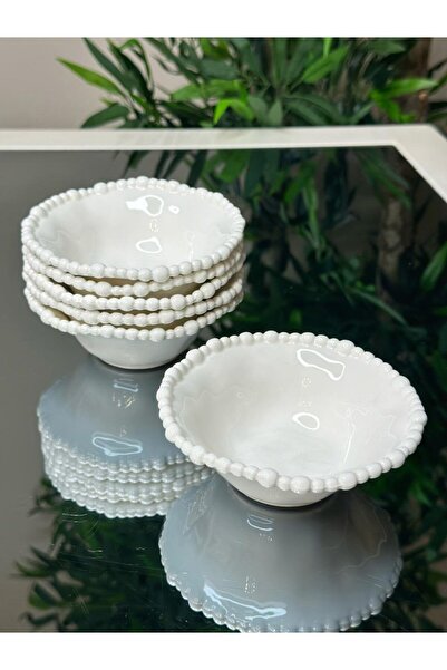 KRD Home Boncuklu Porselen Kase 6 Kişilik - 13 cm