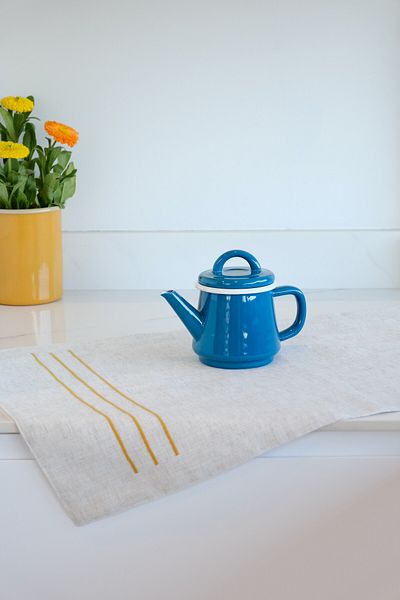 Elifle Enamel Small Teapot 500 ml Petrol Blue