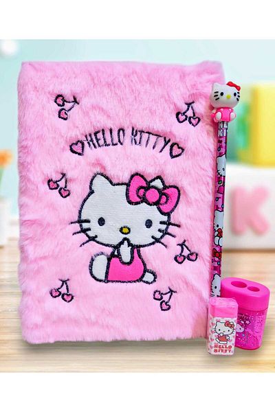 izmir yazici servis Hello Kitty Plush Fancy Memory Daily Memory Notebook with Headed Pencil Eraser Pencil Sharpener Gift
