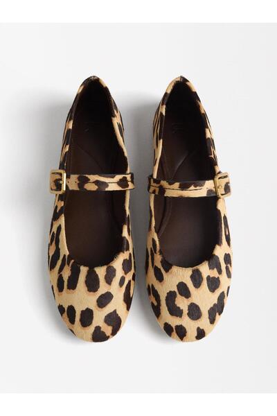 PARFOIS Leopar Desenli Deri Babet