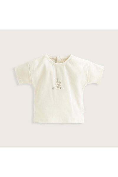 Chakra Ecru Color Little Swan T-Shirt