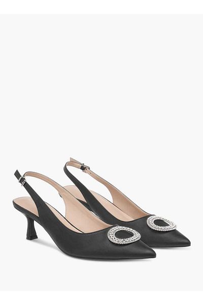 Flora Bella by Shoexpress Flora Bella Embellished Slingback Shoes with Kitten Heels and Buckle Closure