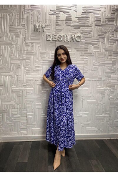 My Destino Короткорукава сукня-сорочка середньої довжини з квітковим принтом