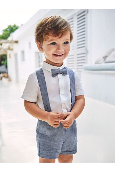 MAYORAL Baby Boy Bow Tie Strappy Shorts Set