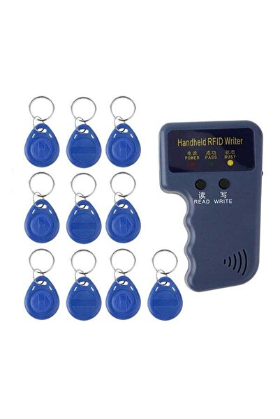 erorex جهاز نسخ/كتابة/قراءة/استنساخ RFID محمول 125 كيلو هرتز مع 10 قطع من بطاقات الهوية باللون الأزرق