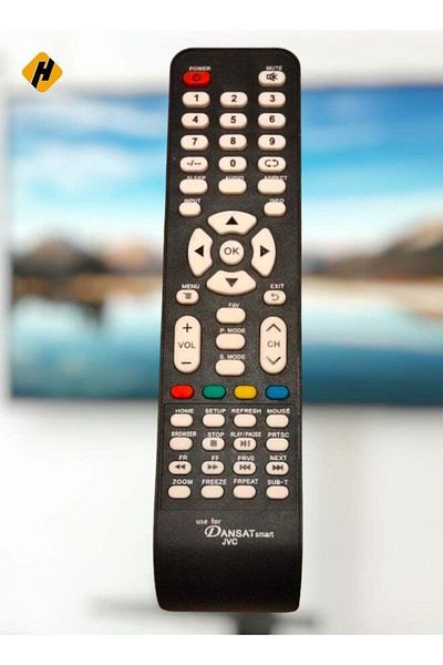 erorex جهاز التحكم عن بعد لتلفزيون DANSAT، جهاز التحكم عن بعد لتلفزيون JVC | جهاز التحكم عن بعد البديل لتلفزيون DANSAT - تلفزيون JVC LCD LED أسود
