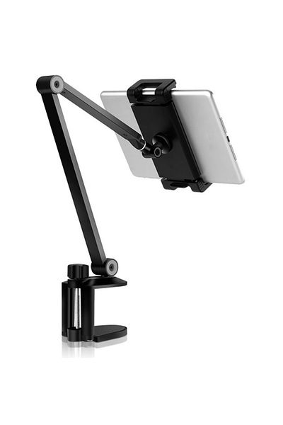 Coverzone Phone and Tablet Holder iPad Compatible Clamp to Desk Edge Aluminum Body 43cm Arm Length Mk43