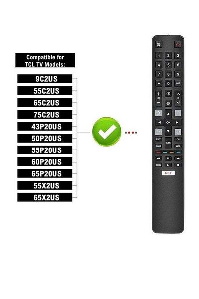 erorex Replacement Remote Control Arc802N Compatible For All Tcl Tv Smart Lcd Led