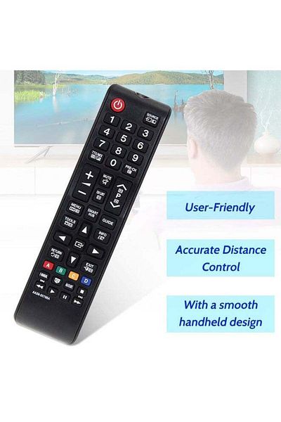 erorex جهاز تحكم عن بعد ذكي للتلفزيون ثلاثي الأبعاد AA59-00786A AA5900786A متوافق مع سامسونج باللون الأسود