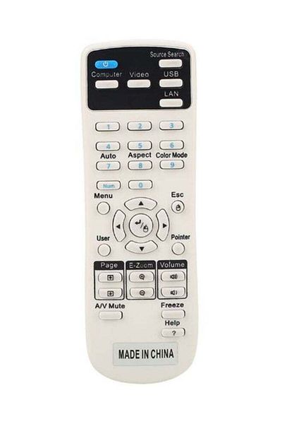 erorex Projector Remote Control For EPSON 1599176 EX3220 EX5230 EX6220 EX7220 White