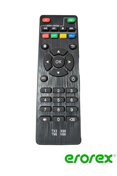 erorex Replacement Remote Control For Android TV Box TX3 X96 T98 V88 Black