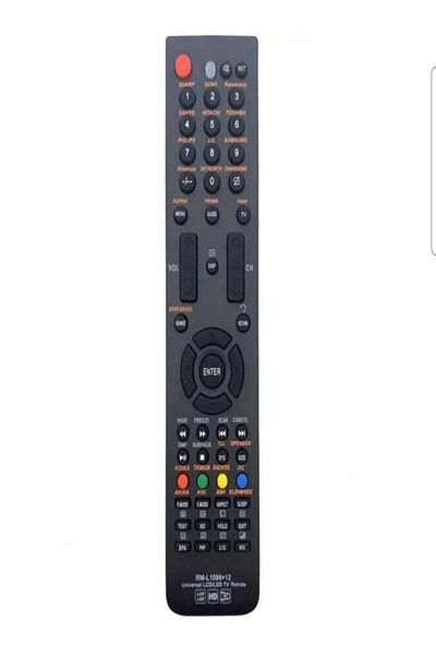 erorex جهاز تحكم عن بعد عالمي لأجهزة تلفزيون RM-L1098+12 LCD LED HDTV الذكية باللون الأسود