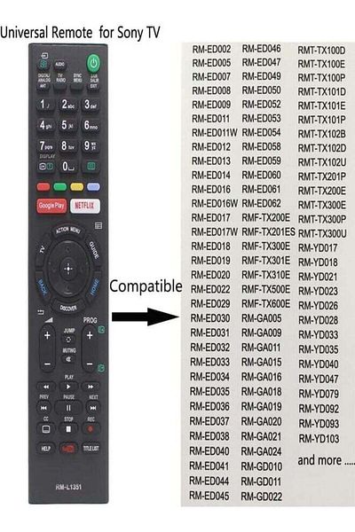 erorex جهاز التحكم عن بعد RM-L1351، لأجهزة تلفزيون LCD/LED من Sony مع Google Play وNetflix.