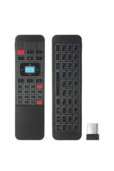 erorex Wireless Keyboard Remote Control For Smart TV Black
