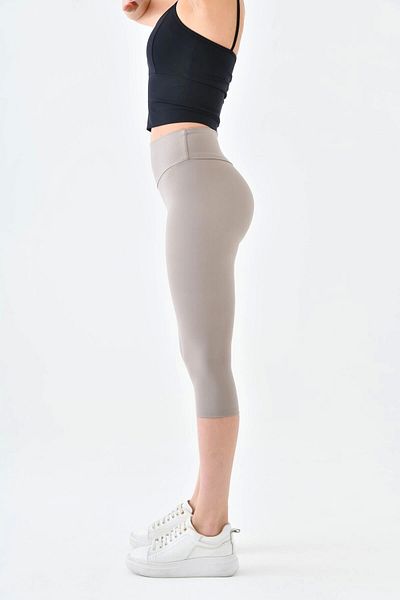 EMNY High Waisted Capri Below Knee Leggings Capri