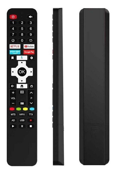 erorex جهاز التحكم عن بعد للتلفزيونات Conti CT50AN100U وCT50AN200U التي تعمل بنظام Android - بدون ميكروفون