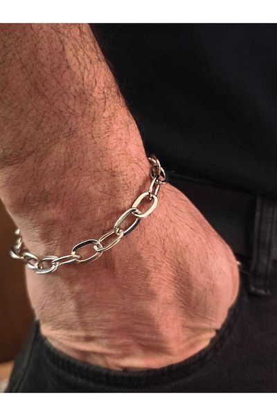 Kusakli Set of 2 Thick Sailor Model Men's Chain Necklace and Bracelet