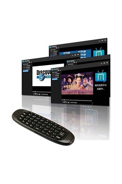 erorex Wireless Remote Control Keyboard For Android Smart TV/Set Top Box/PC Black