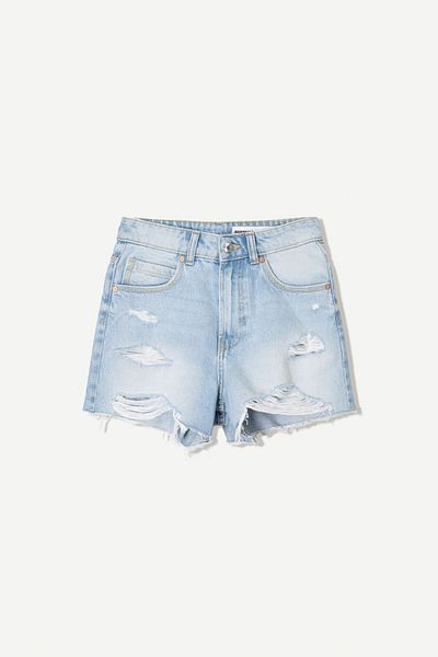 Bershka Ripped denim shorts