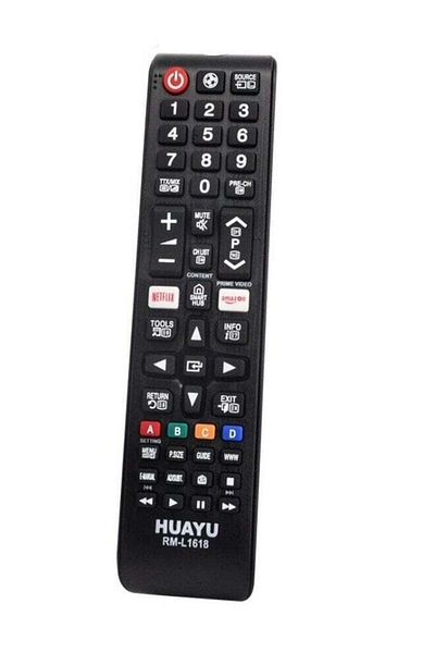 erorex جهاز تحكم عن بعد متوافق مع تلفزيون سامسونج LED الذكي من Huayu RM L1618 مزود بأزرار Netflix Prime
