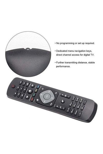 erorex Remote Control For Philips Lcd Led Plasma Smart Tv Black