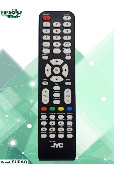 erorex جهاز تحكم عن بعد عالمي لتلفزيون JVC Pro LED LCD الذكي باللون الأسود