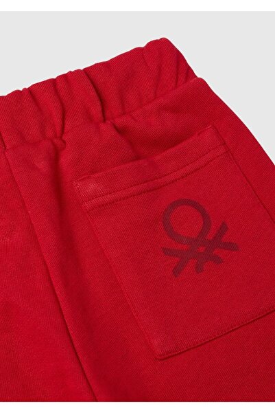 United Colors of Benetton Erkek Çocuk Kırmızı Cebi Logolu Eşofman Altı