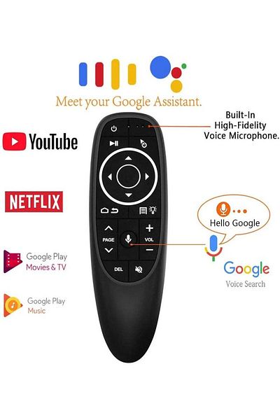 erorex G10 Voice Air Mouse 2.4GHz Wireless Voice Smart Remote Control for Android TV Box, PC, Laptop Black