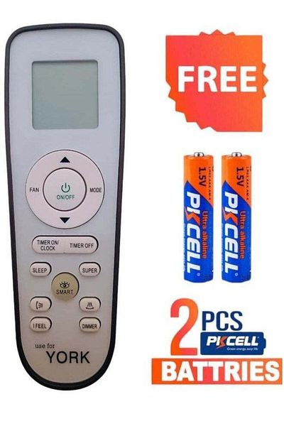 erorex York AC Remote | Replacement Remote Control For YORK Air Conditioner White/Grey