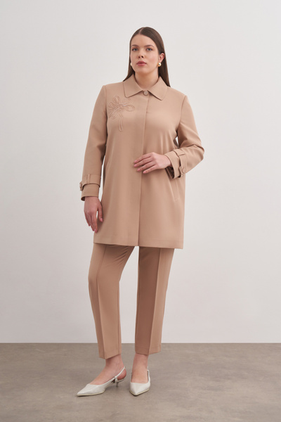 Aker Boncuk Nakış İşlemeli Cepli Kap