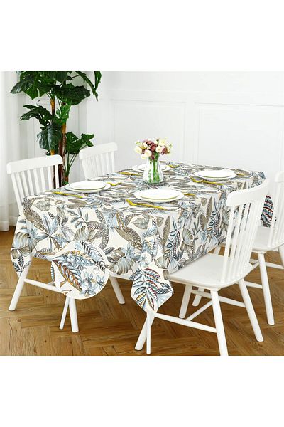 Evim Canvas Authentic Blue Liquid Proof Stain Resistant Table Cloth