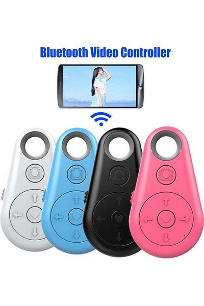 erorex Portable Mini Wireless Bluetooth Selfie Camera Shutter Remote Control for Phone Pink
