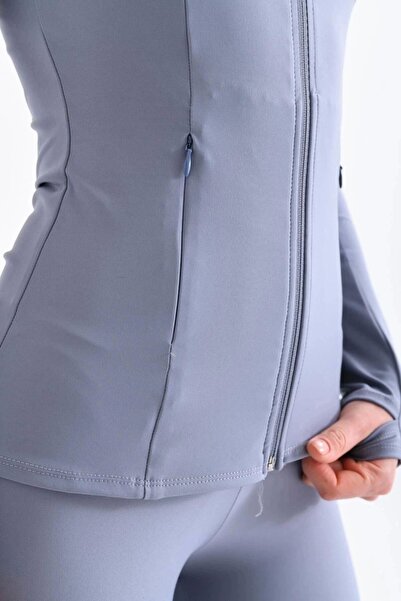 EMNY Gray Comfort Light Warm Jacket Sports Cardigan