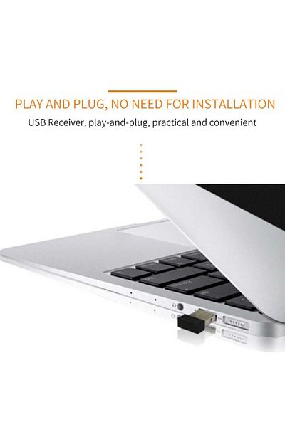 erorex Wireless Remote Control With USB Receiver For Android TV Box/Game Console/Computer/Set-Top Box Black