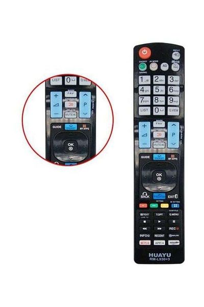 erorex جهاز تحكم عن بعد عالمي لأجهزة التلفزيون Rml930+3 LCD LED HDTV الذكية باللون الأسود
