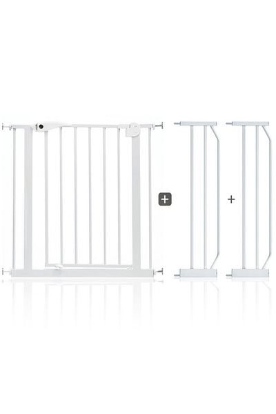 BabySafe Baby Safe - Metal Safety Gate w / t 20cm x 2 Extension - White