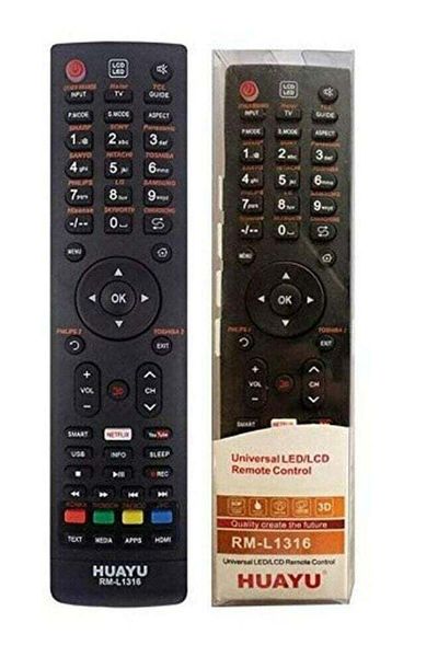 erorex Universal Remote Control For Rm-L1316 Tv Lcd Led Hdtv Smart Black